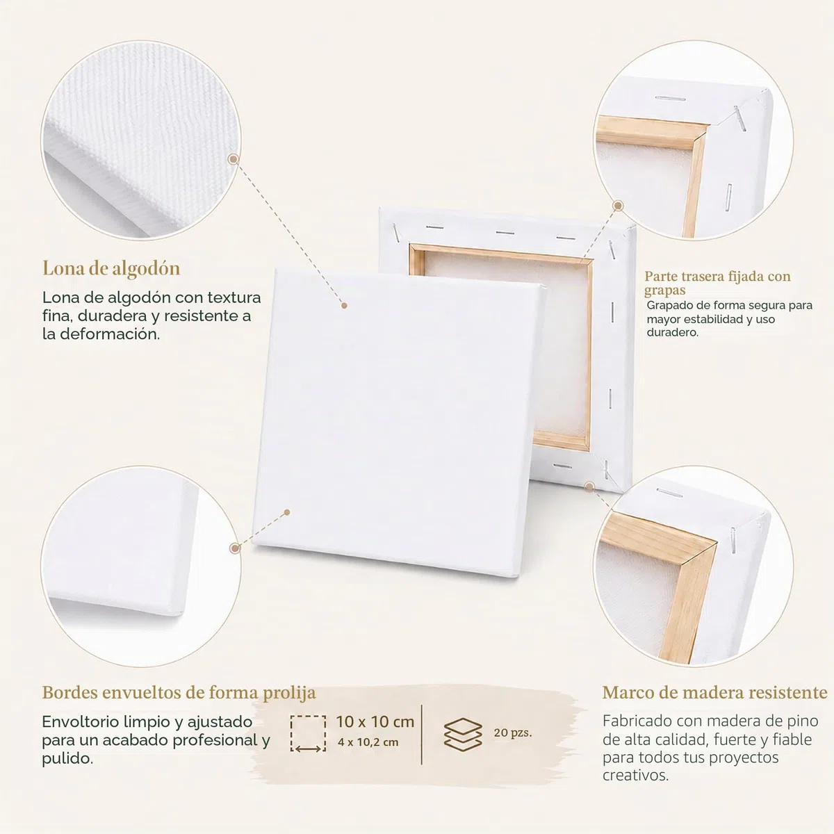 JMIATRY 20 Piezas Lienzos 10 x 10 cm, Lienzos Para Pintar, Lienzos Preestirados, Lienzos Para Pintar Pintura Al Óleo, Acrílica, Artistas, Principiantes