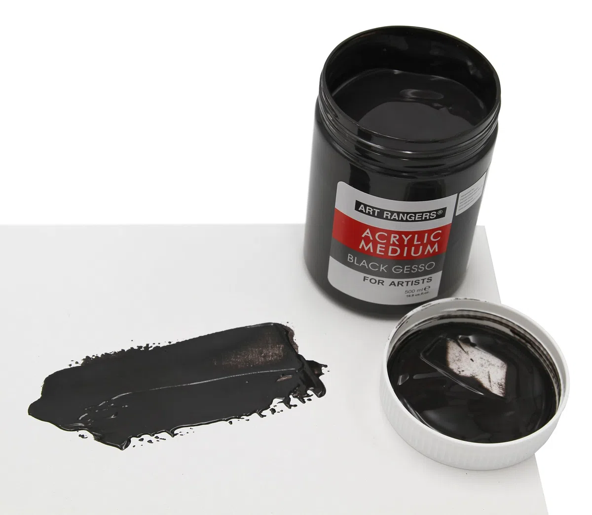 Paintersisters® Acrílico Gesso Negro 500 ml – Imprimación para pinturas acrílicas, pinturas al óleo + pinturas alquídicas, imprimación para lienzo, paño de pintura para pintar