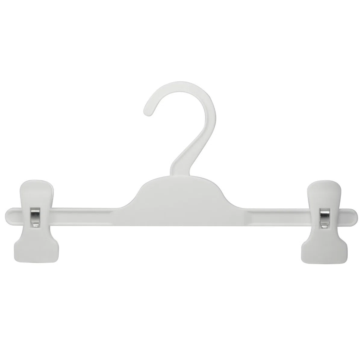 Hangerworld 20 Perchas 28cm para Niños Plástico Blanco con Pinzas Regulables para Pantalones