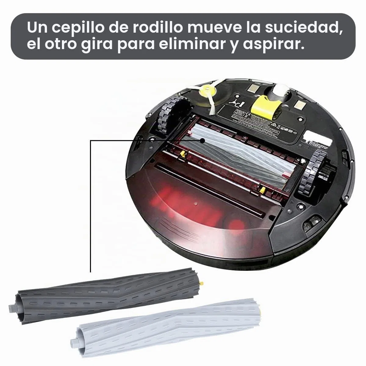 2 Set Cepillos de Goma de Repuesto para iRobot Roomba 800 805 850 860 865 866 870 871 880 886 890 891 895 896 900 960 965 966 980 Robot Aspirador
