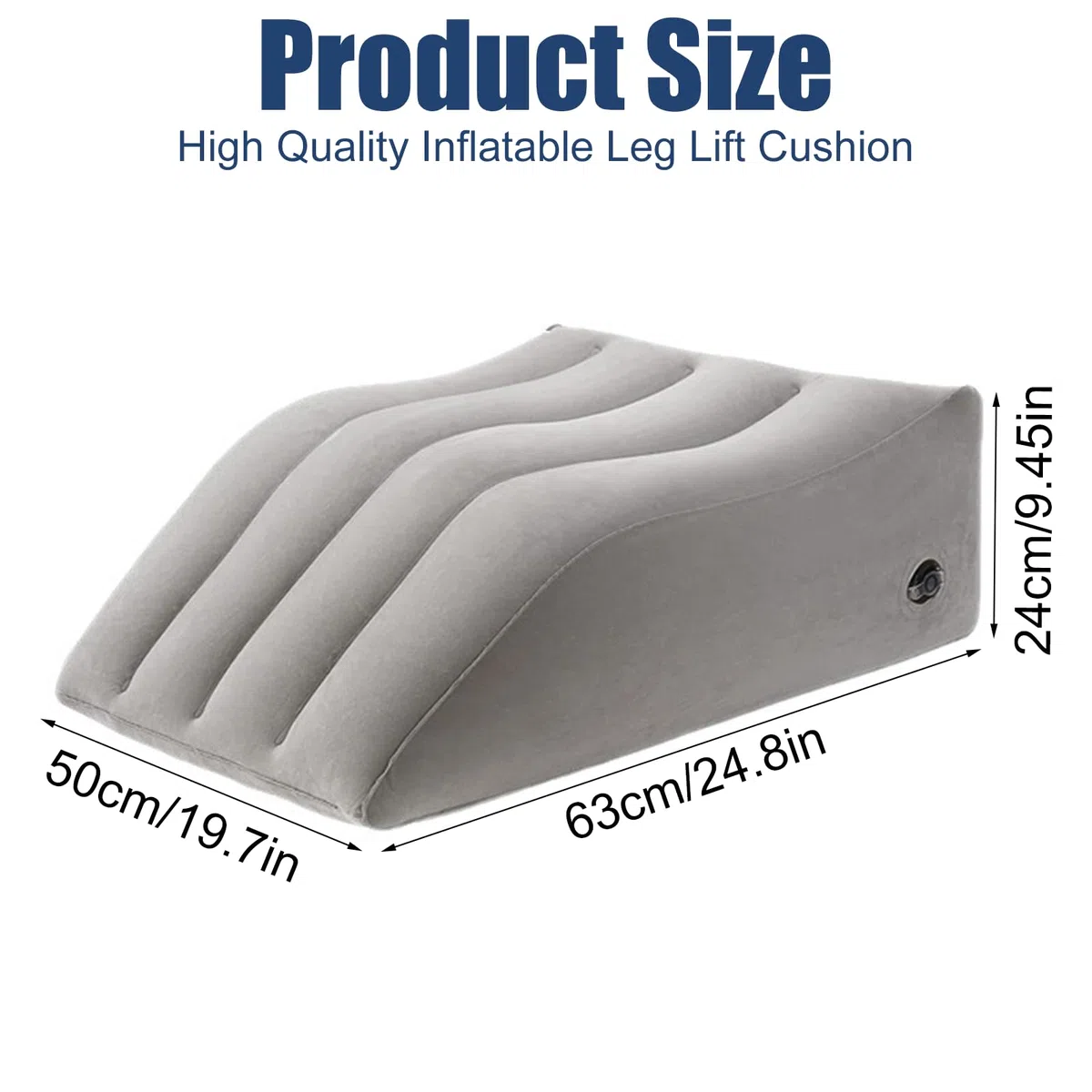 65x 50 X 25 cm Almohada de Cuña Inflable Portabilidad Cojín Reposapiernas Confort Elevar Piernas Cansadas Almohada de Soporte de Cuña para Piernas, Mejora la Circulación Sanguínea y Mejorar el Sueño