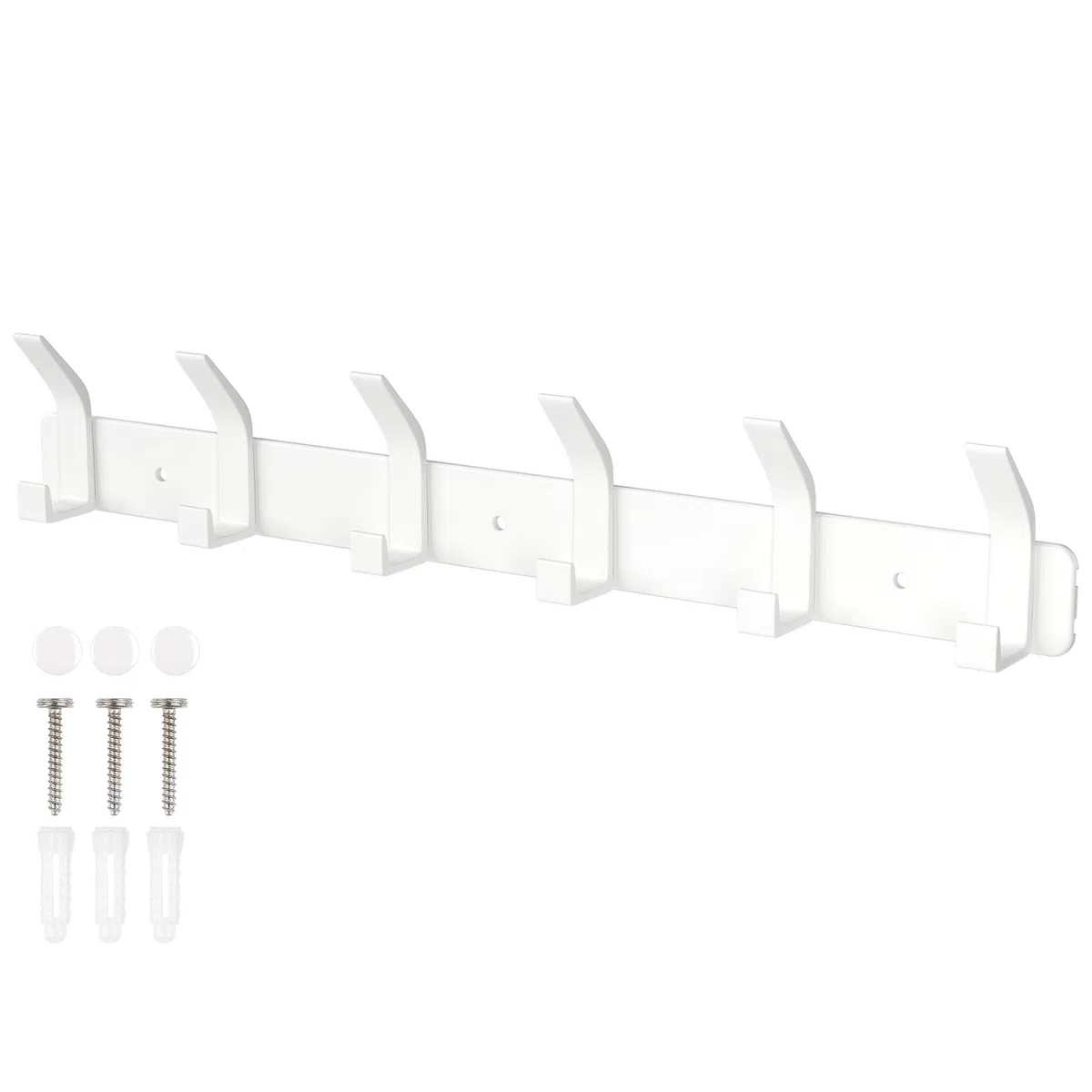 Perchero Pared Blanco Perchero Puerta Con 6 Ganchos Para Colgar Abrigos, Sombreros, Ropa, Bufandas