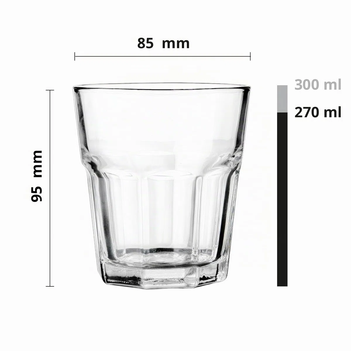 Glasmark KROSNO 1992 Juego De 6 Vasos De Whisky Gin Zumo Agua Soda En Vidrio Transparente Copas De Whisky 270 ml Apto Para Lavavajillas
