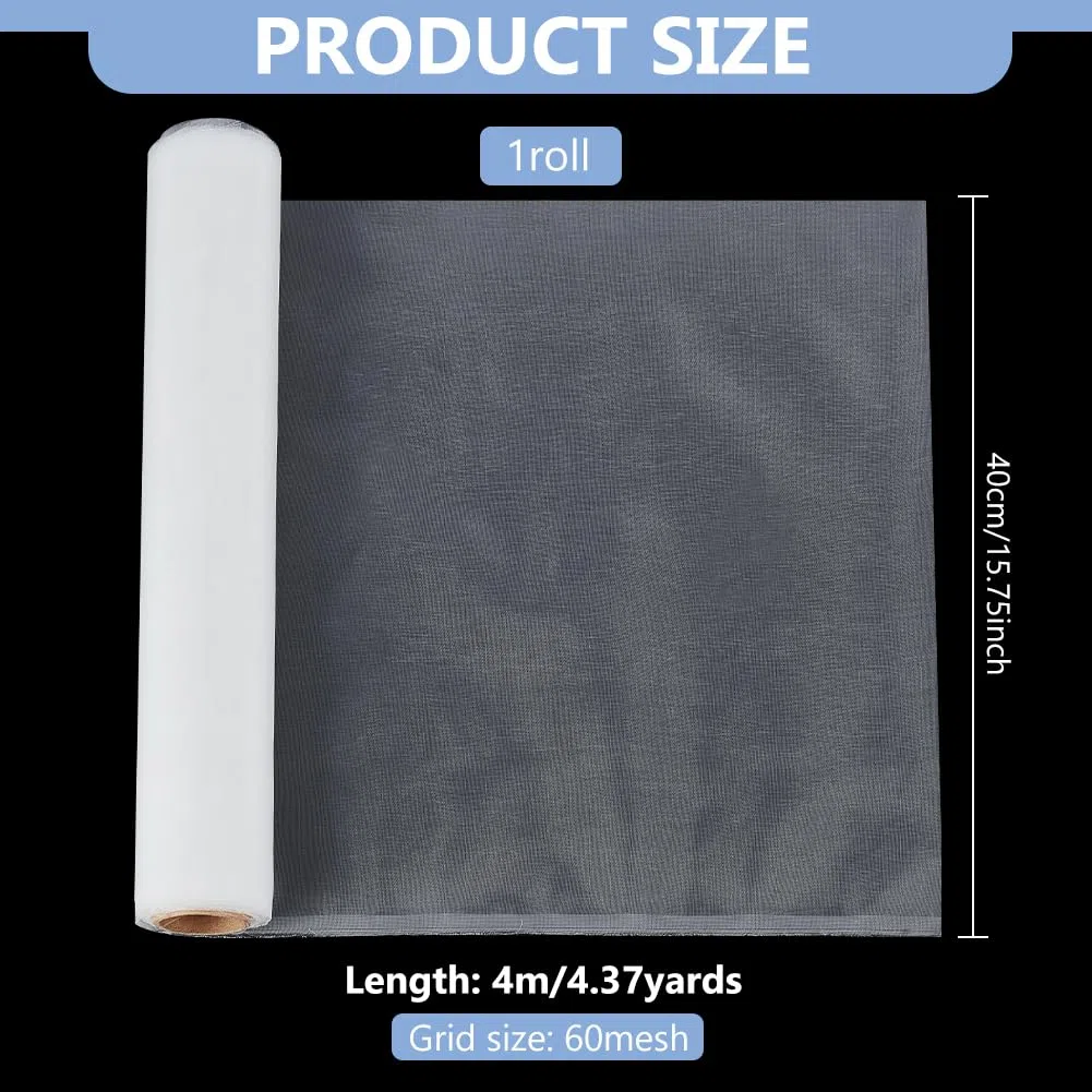 BENECREAT Filtro de malla de nailon blanco, 40 x 400 cm, malla de 200 malla, malla de filtro de agua reutilizable, resistente al calor, tejido de filtro fino para pintura, cervezas caseras