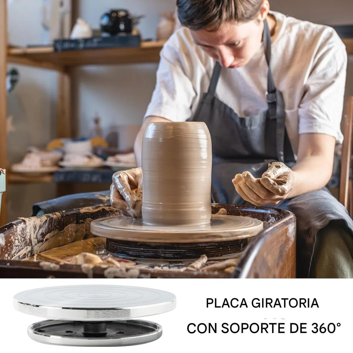 Rueda para Escultura,Plato Giratorio Metálico Para Acabado Y Banda De Cerámica | Herramienta Artesanal De Mesa Pequeña Antideslizante Para Escultura En Taller Aula Y Hogar