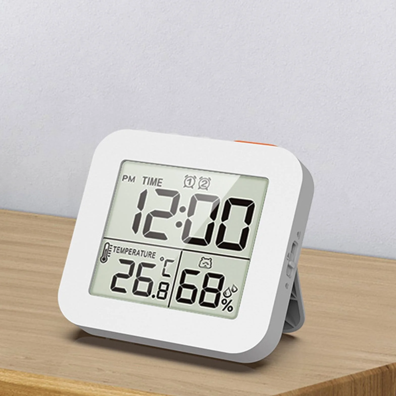 Reloj de Ducha Digital con Temporizador, higrómetro, Resistente al Agua, para baño, Cocina, Reloj de Pared, Blanco