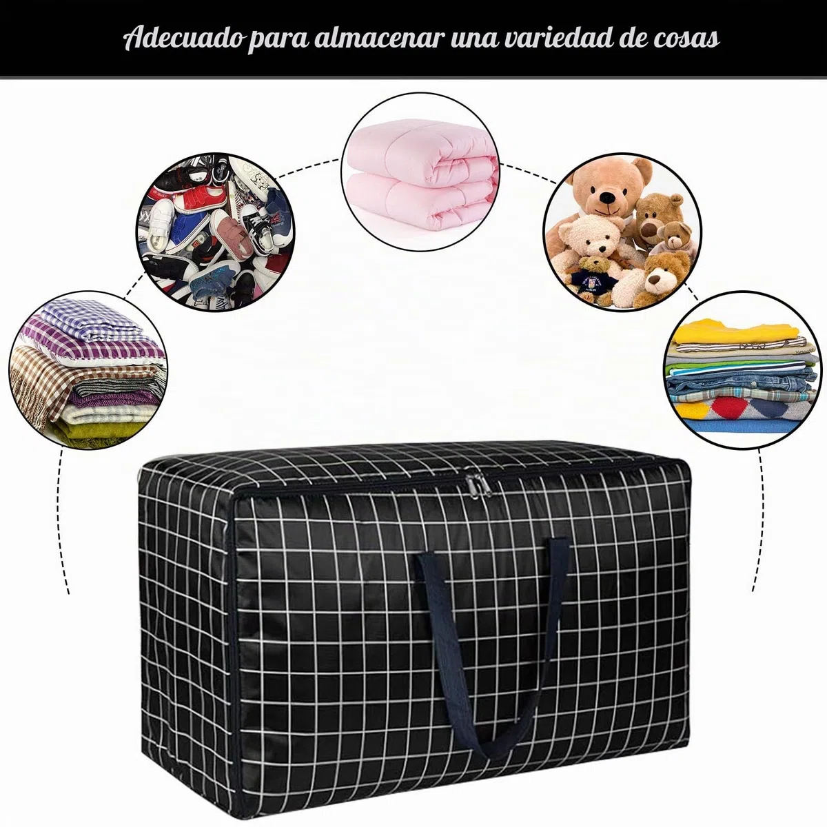 Bolsa Almacenaje Ropa 2Piezas, 105L Grande Contenedor Almacenamiento Edredones Organizador de Ropa de Cama Plegable Resistente Tela Oxford Bolsas Mudanza con Asa para Mantas Colchas Almohadas
