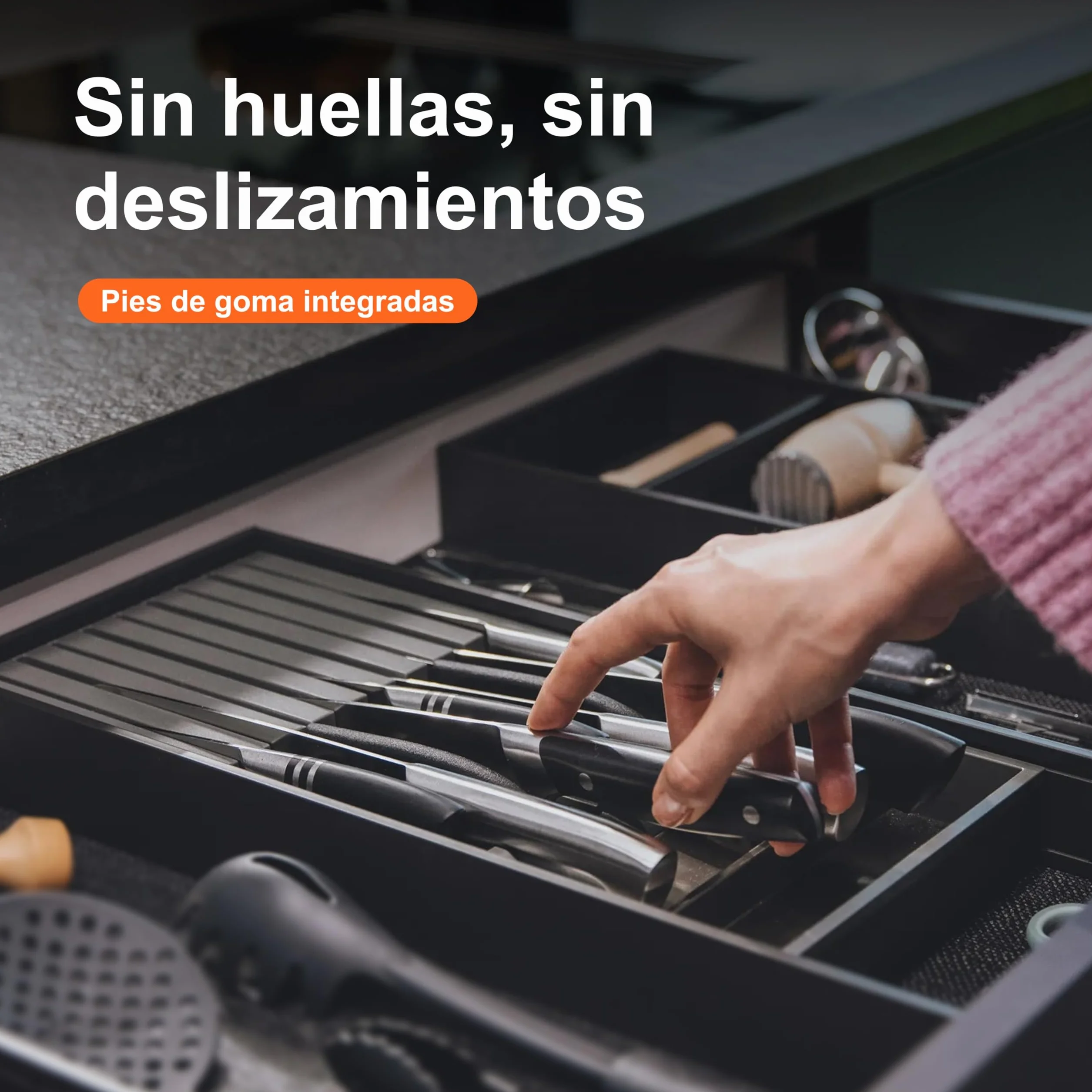 Portacuchillos de Blum I Cajón I Hasta 9 cuchillos I Plástico / Acero inoxidable I Extraíble I Cocina