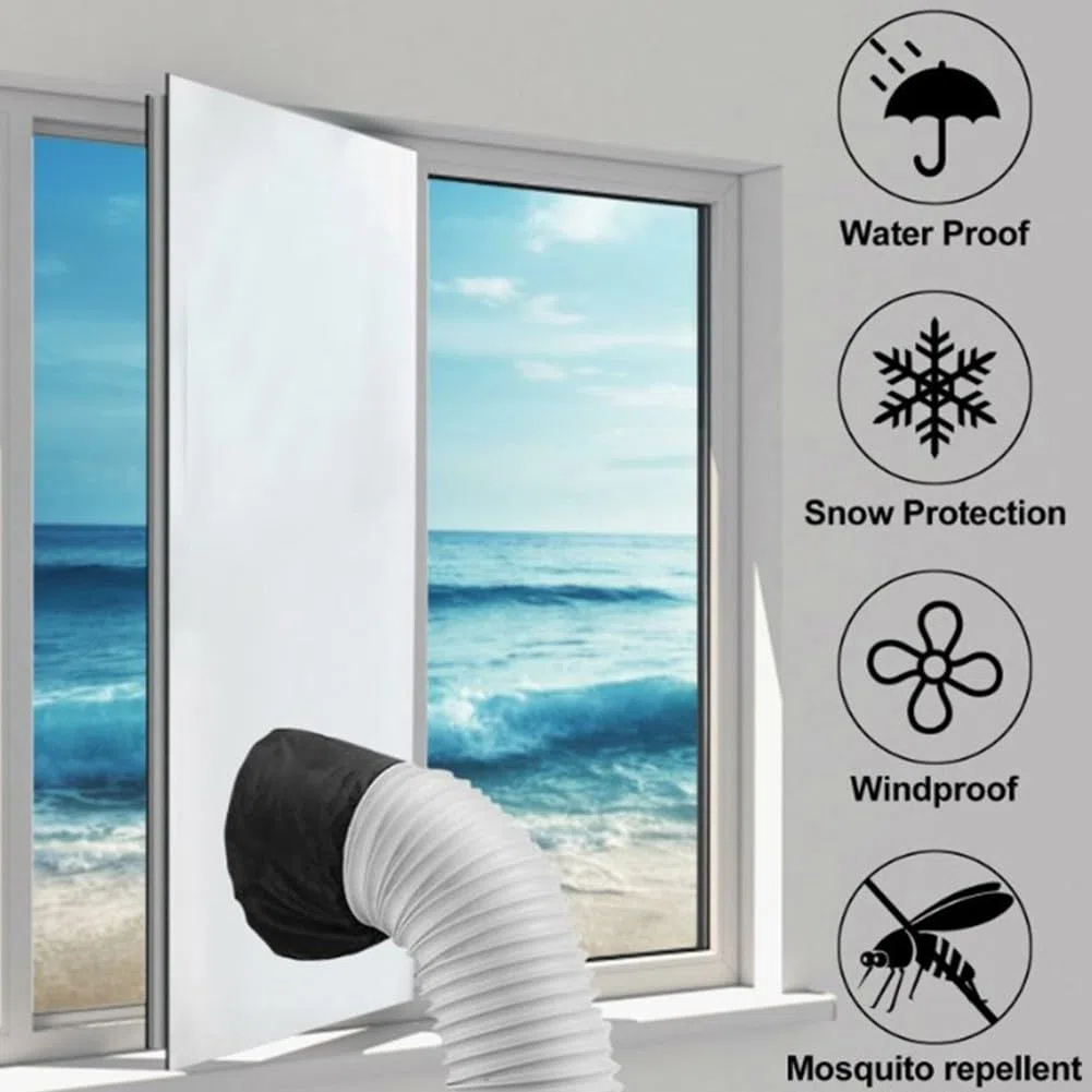 Kit de sellado de ventana de aire acondicionado portátil de 200/300 cm, sellado de ventana para aire acondicionado móvil, protector de intercambio de aire para tragaluces (300 cm)
