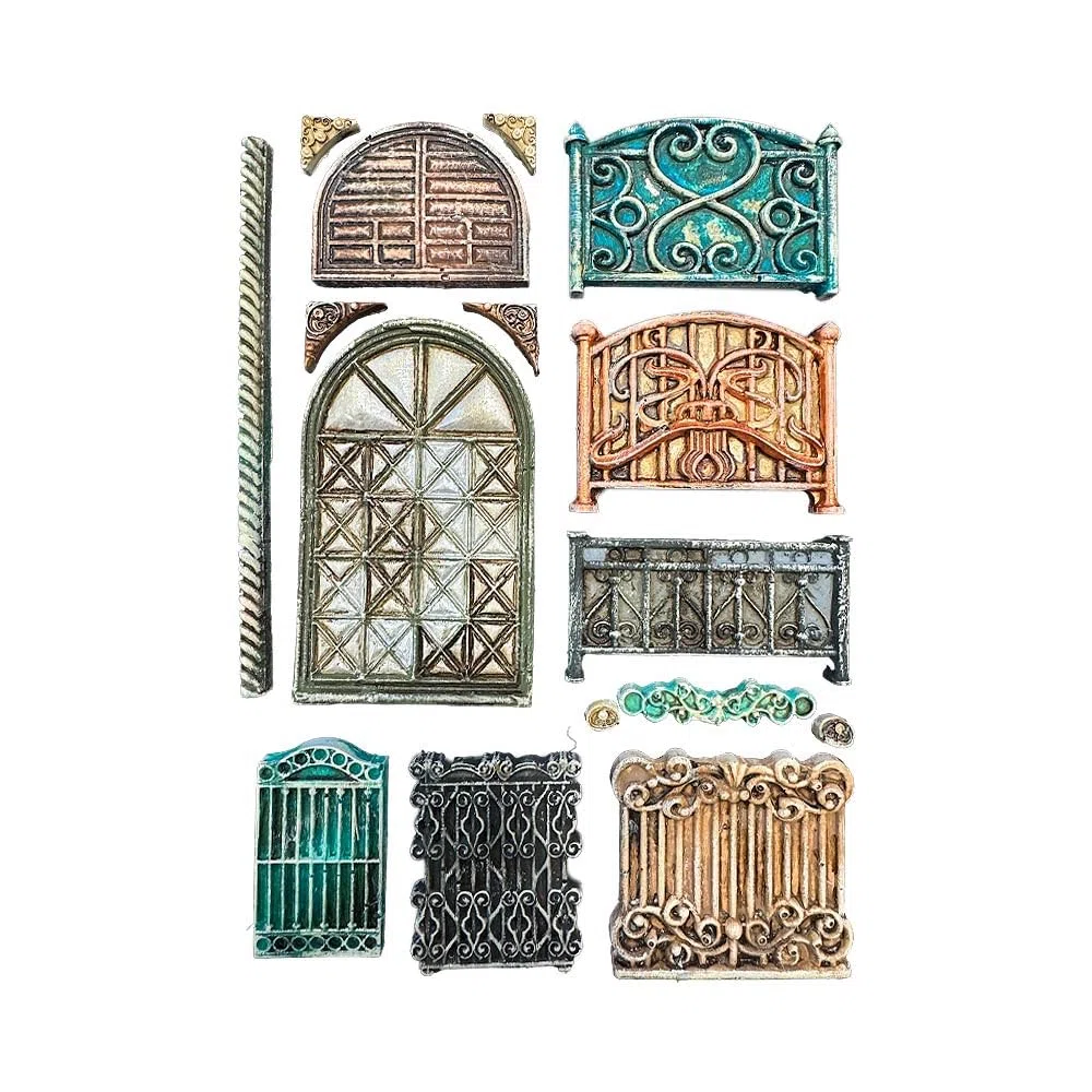 Stamperia - Silicon Mould A5 for Scrapbooking, Bullet Journals and More, Non-Stick, Suitable for Air-Dry Clay, Resin and More, Perfect for Crafts and Gifting (Favourites Refresh, Fence and Door)