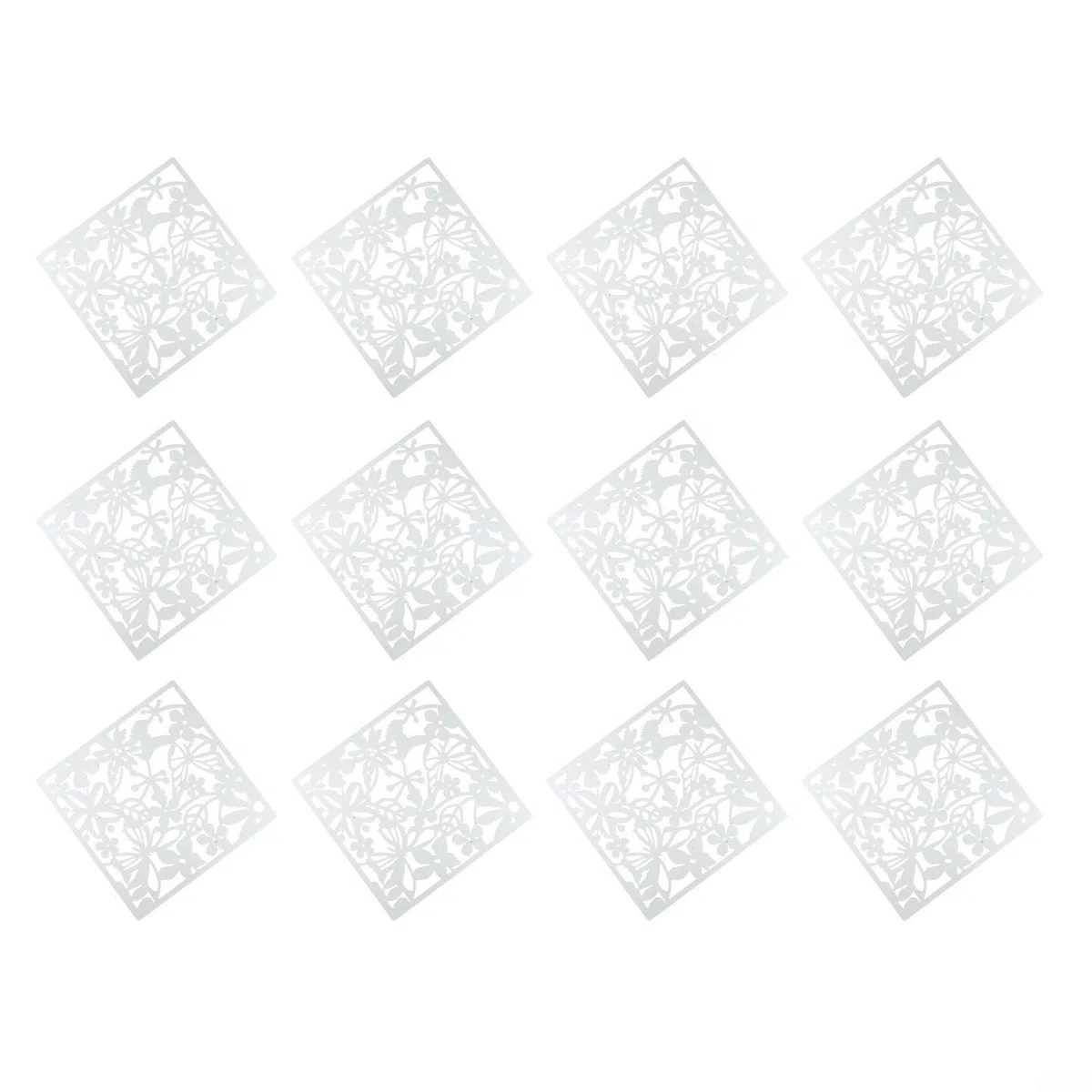 Juego de 12 paneles huecos para colgar divisores de habitación, 40 x 40 cm, de plástico, para decoración del hogar y separación de privacidad (blanco)