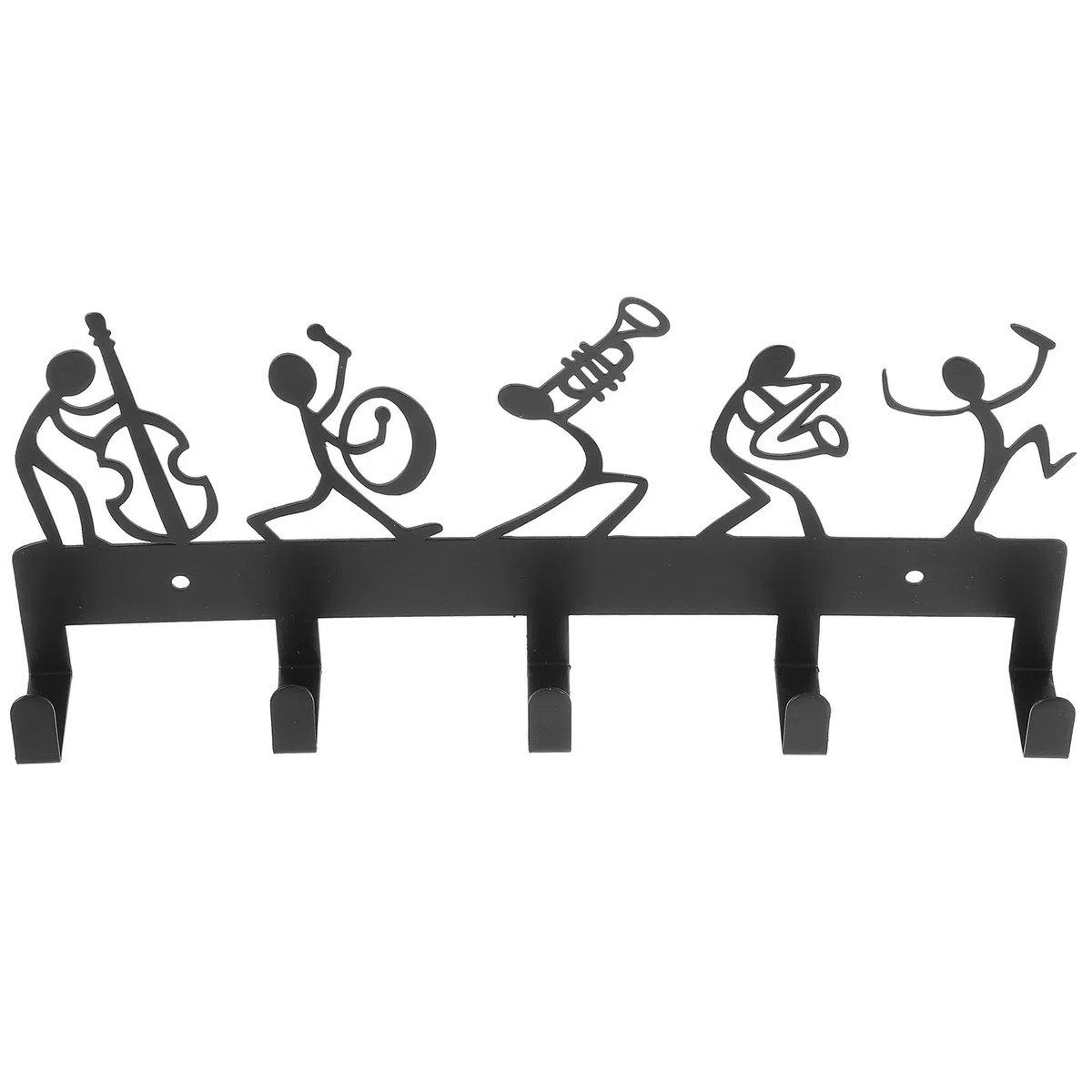 OUNONA Perchero Para Llaves De Pared Con Diseño De Nota Musical 5 Ganchos De Fundición Para Llaves Sombreros Abrigos Soporte Organizador Para Entrada Y Pasillo