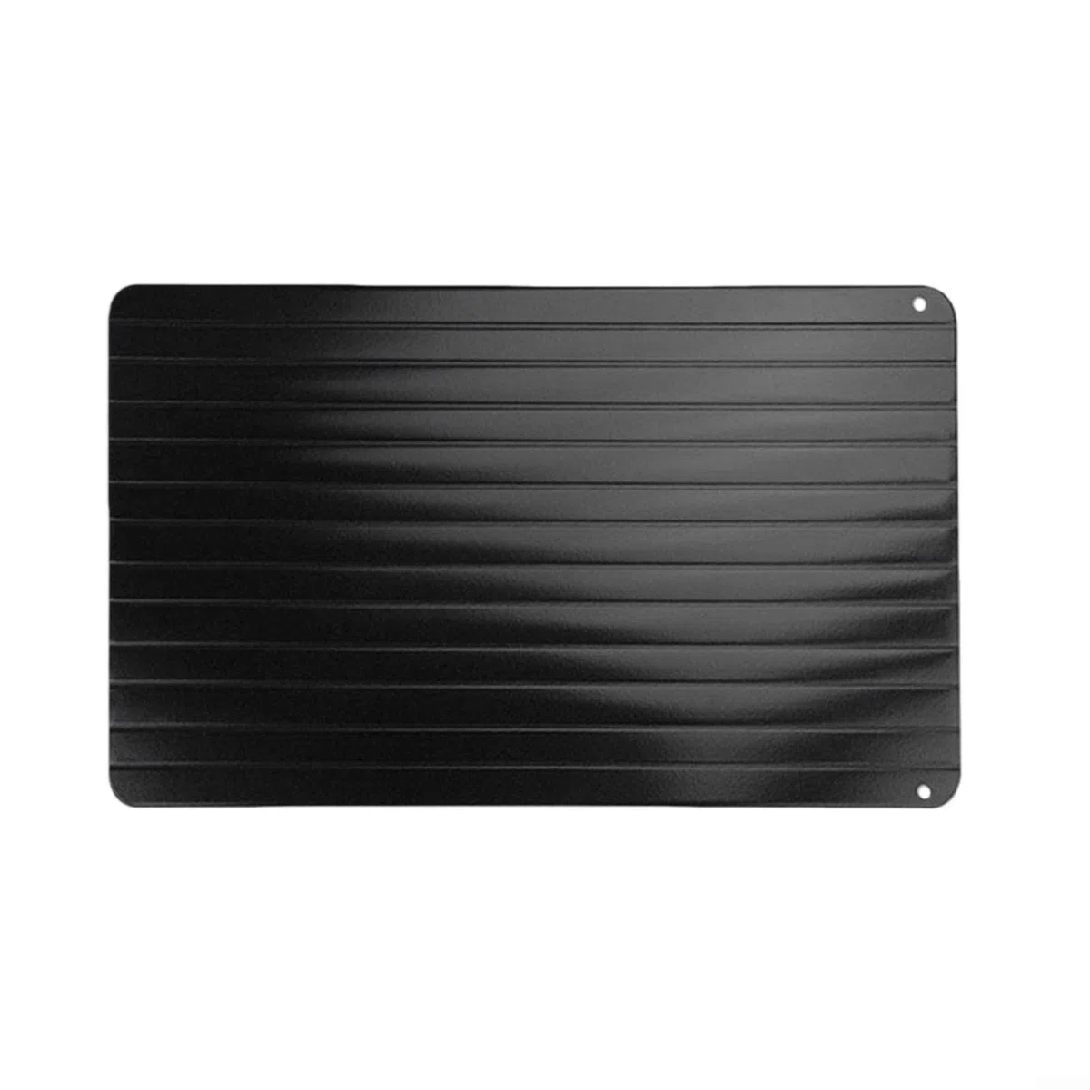Bandeja de descongelación rápida de aluminio para carne, pescado y alimentos congelados. Placa tailandés de bajo consumo para descongelación natural sin electricidad, color negro (L)