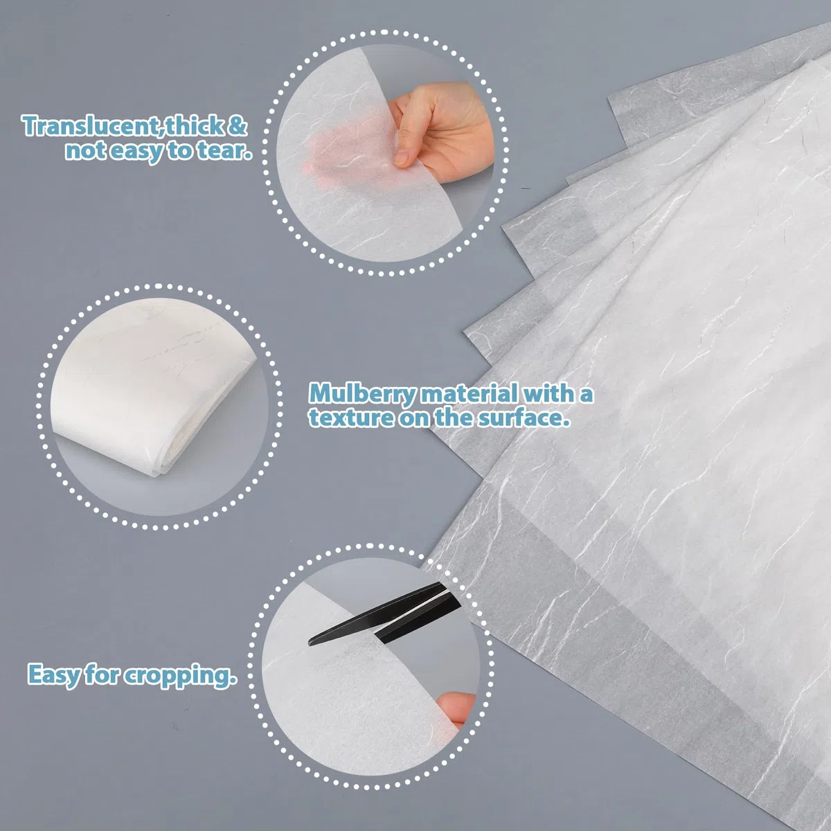 60 hojas de papel de morera A4 para manualidades, papel de arroz para decoupage, fibras vegetales naturales, papeles washi, papeles decorativos texturizados de origami para pintar y escribir arte