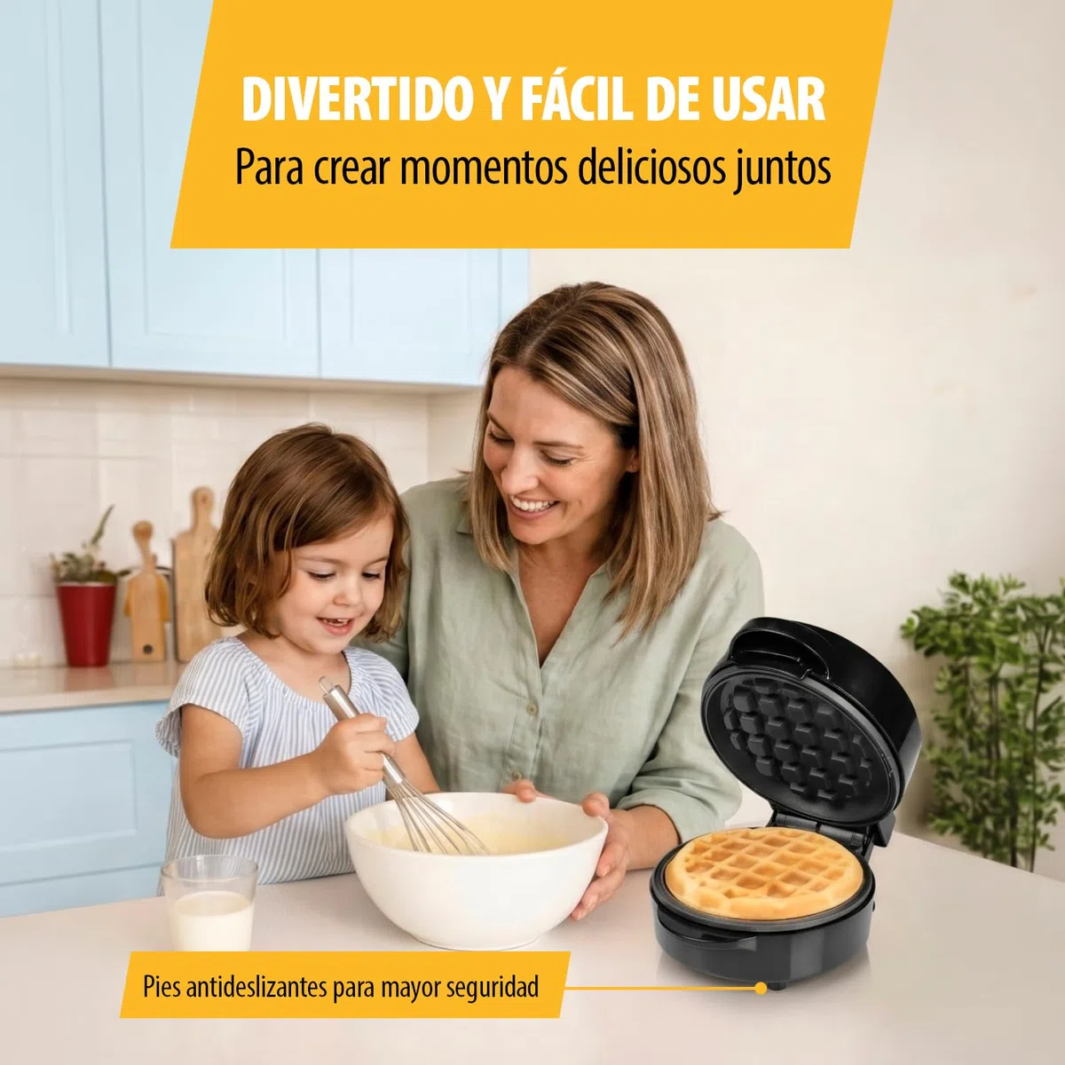 Tristar Mini Gofrera, Gofre Redondo, 550 W, Revestimiento Antiadherente, Diseño Compacto, Fácil Limpieza, WF-2109
