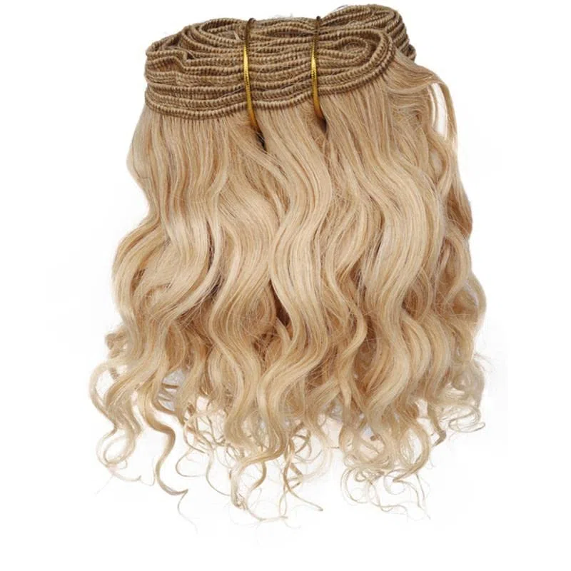 Tramas de Cabello 5M Rizado Negro Marrón Naranja Rosa Pelo de Lana Tramas de Cabello de Cabra para Todas Las muñecas Pelucas de Cabello DIY