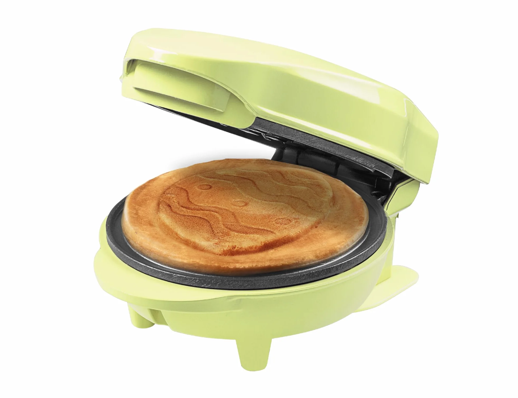 Bestron Mini waflera con diseño único en forma de huevo de Pascua, waflera ideal para Pascua, cumpleaños infantil o como regalo, tamaño de gofres 10 cm, color: verde