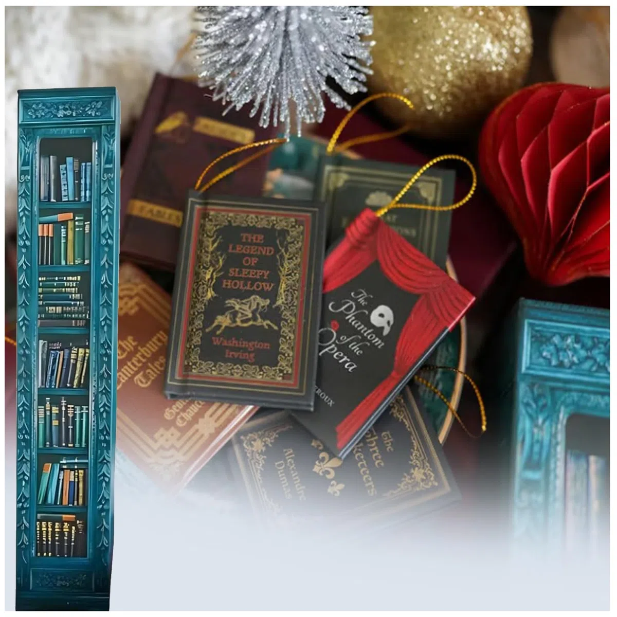 Mini Book Ornament Advent Calendar, Book Lover Advent Calendar 2024, Christmas Book Advent Calendar, 2024 Book Lovers Gifts for Women Christmas Book Advent Calendar for Book Lovers