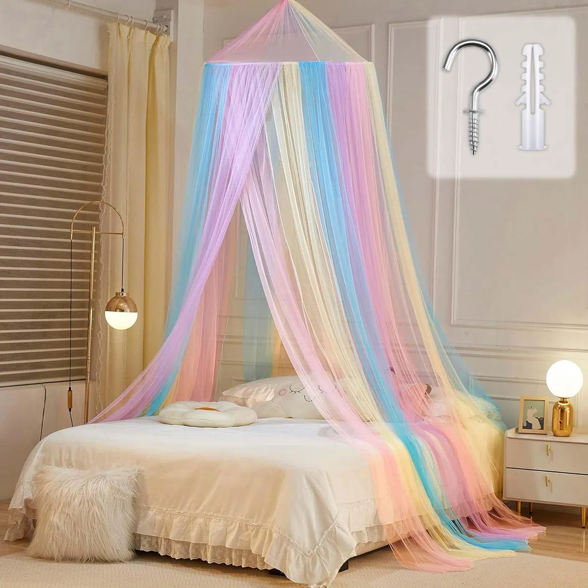 Mosquitera Cama,Mosquitera para Cama,Dosel Cama Niña 60x250x1250cm,Mosquito Net para en Casa Interior al Aire Libre