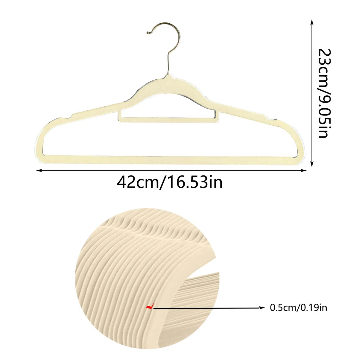 Vastsea 10 Piezas Perchas de Terciopelo, Perchas de Plástico para Trajes, Percha Antideslizante, Se Puede Utilizar para Chaquetas, Vestidos, Camisas