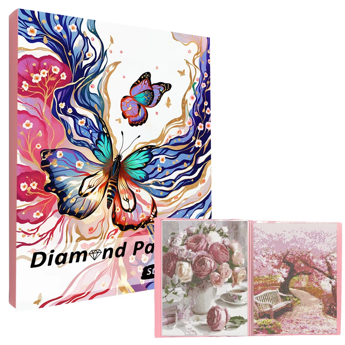 Álbum de Fotos A3 de Pinturas de Diamantes, Carpeta de Almacenamiento para Trabajos de Acabado, Portafolios de Arte de Diamantes (Rosa), 30 Páginas