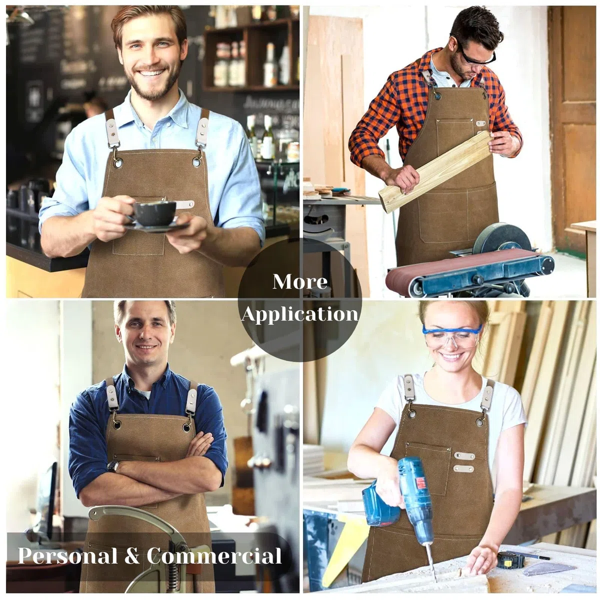 Delantal de lona para hombre y mujer, delantal de cocina vaquero con bolsillos, delantal para barbacoa para hombres y mujeres, delantales largos para cocinar, hornear, regalo para chefs, abuela