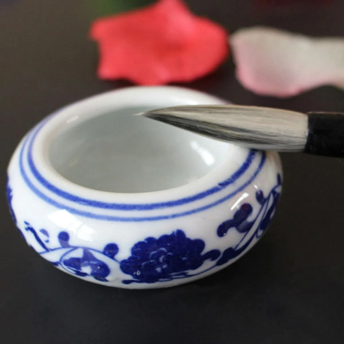 Didiseaon Juego de 6 Tinteros de Porcelana para Caligrafía China y Pintura Cuencos Pequeños, Lavador de Pinceles y Papelería, para Estudiantes y Artistas