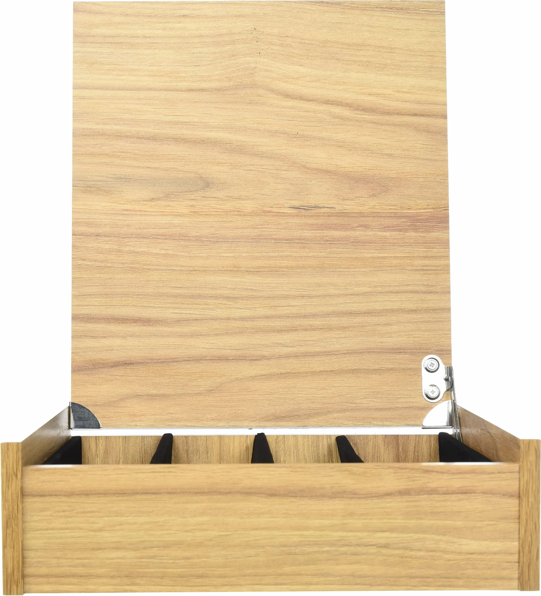 Albert de Thiers - Soporte para cubiertos con 4 compartimentos - Set doméstico para hasta 48 piezas - Efecto roble claro, 27,5 x 26 x 7 cm, 490326