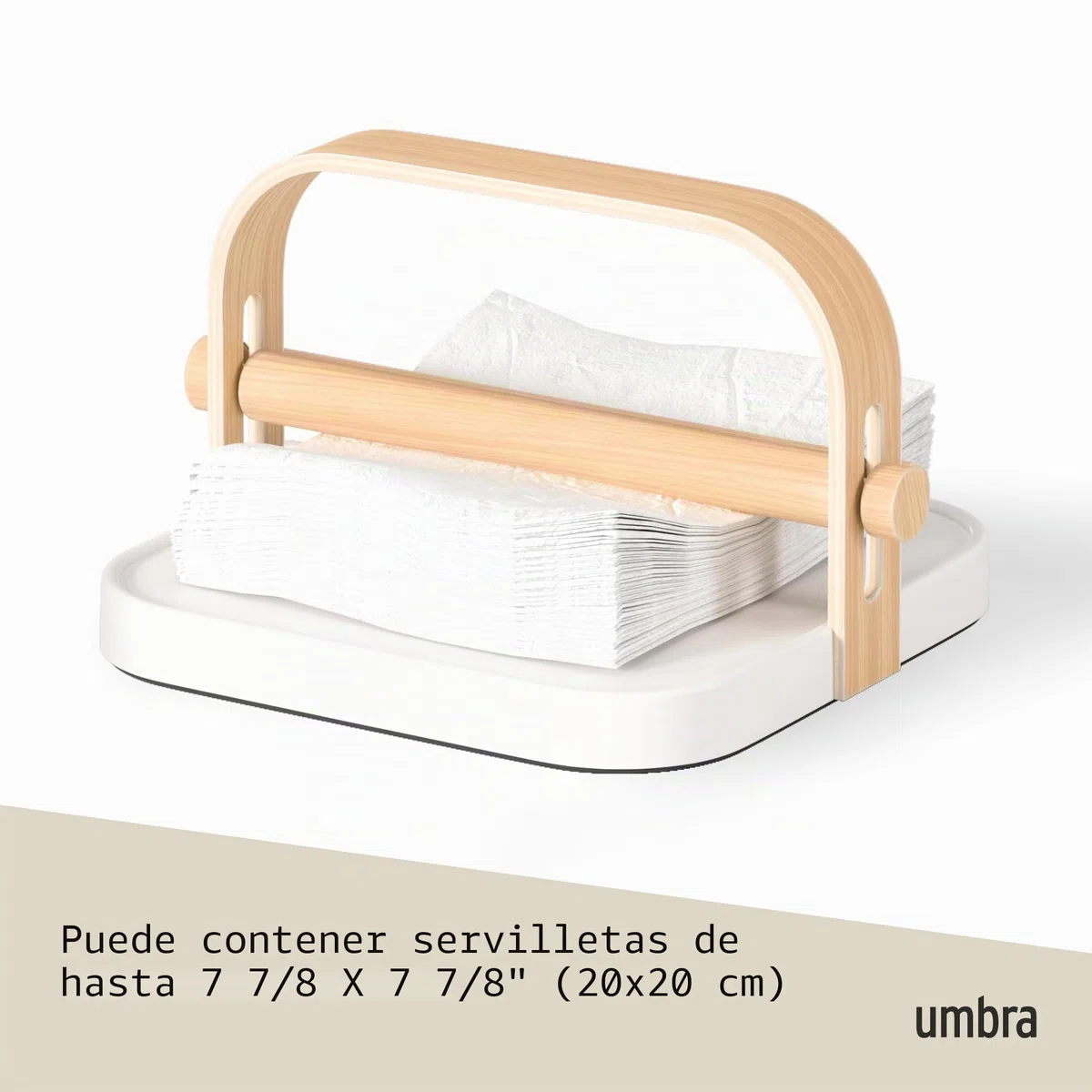 Umbra Servilletero Blanco/Natural Madera de fresno