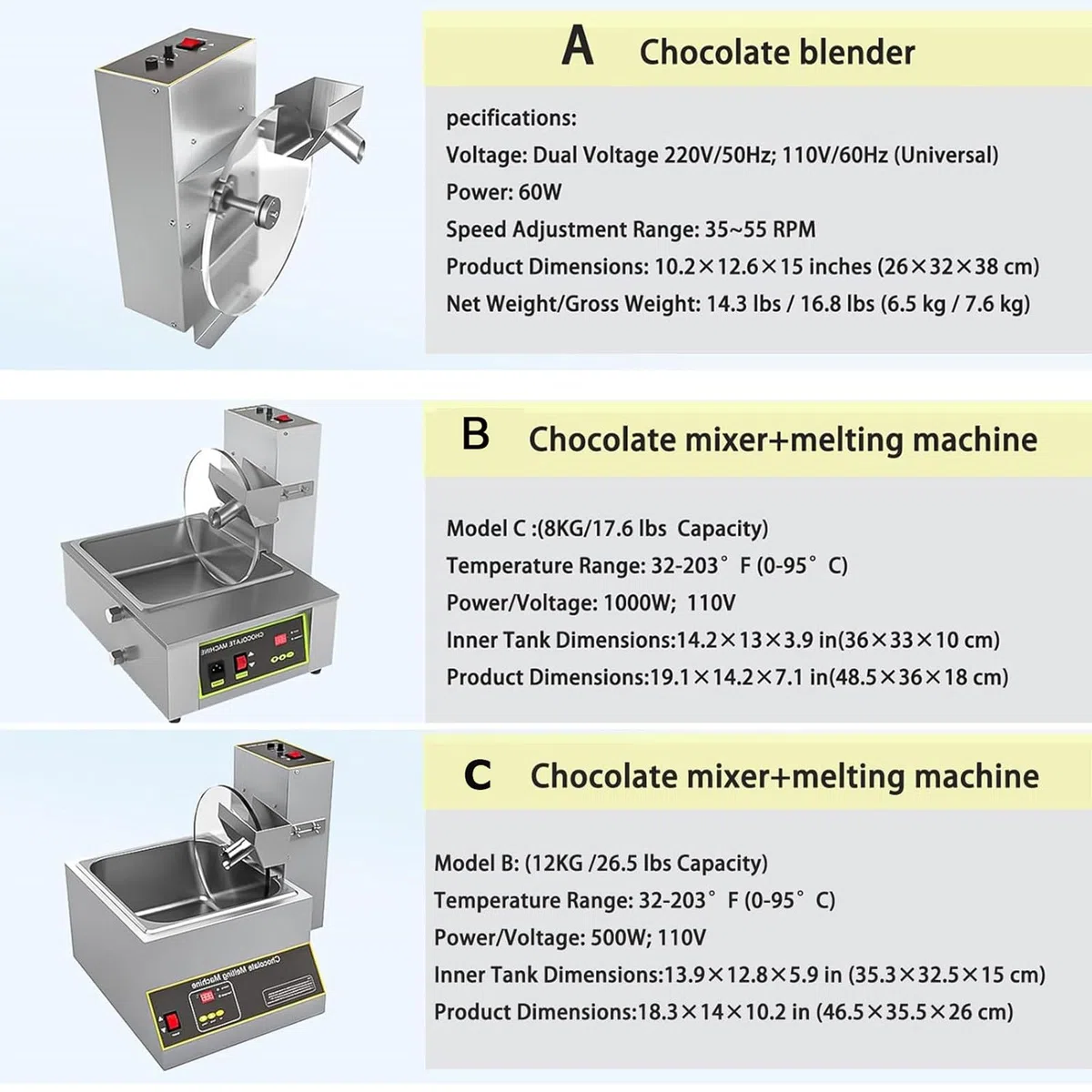 Máquina de templado de chocolate con horno de fusión, velocidad ajustable para templado y recubrimiento, acero inoxidable, fusión uniforme para hacer chocolate profesional