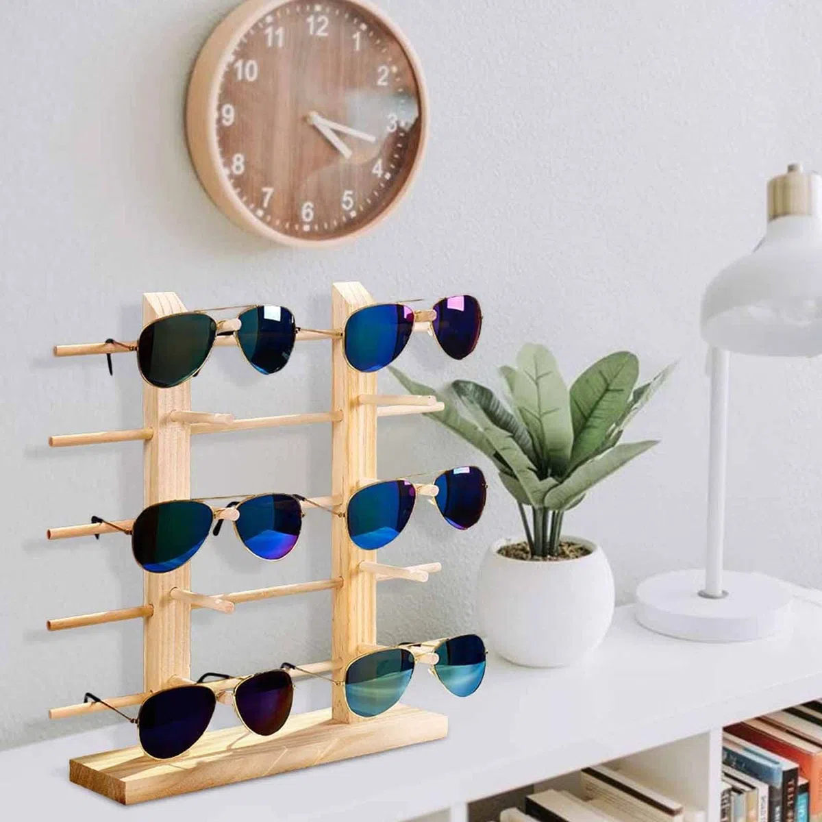 Soporte para Gafas, Soporte para Gafas, Soporte para Gafas de Madera, Adecuado para Presentar Gafas de Sol y También para Guardar Gafas(Madera)