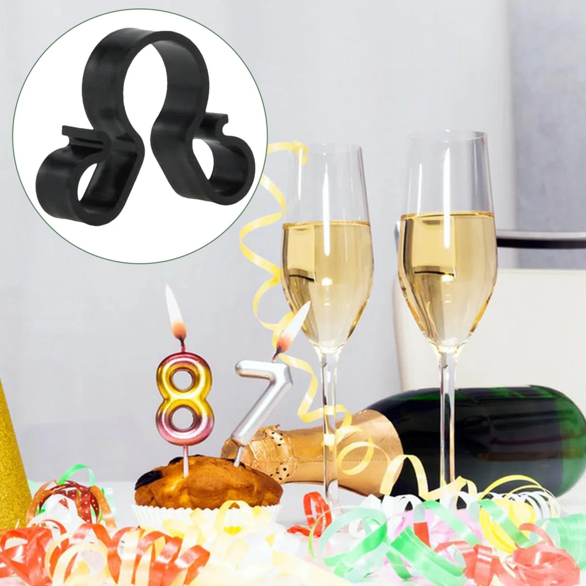 Bengala para botella de champán, multifuncional, clips de bengala para velas, bodas, cumpleaños, celebraciones, ceremonias, clubes, hogar, cocina