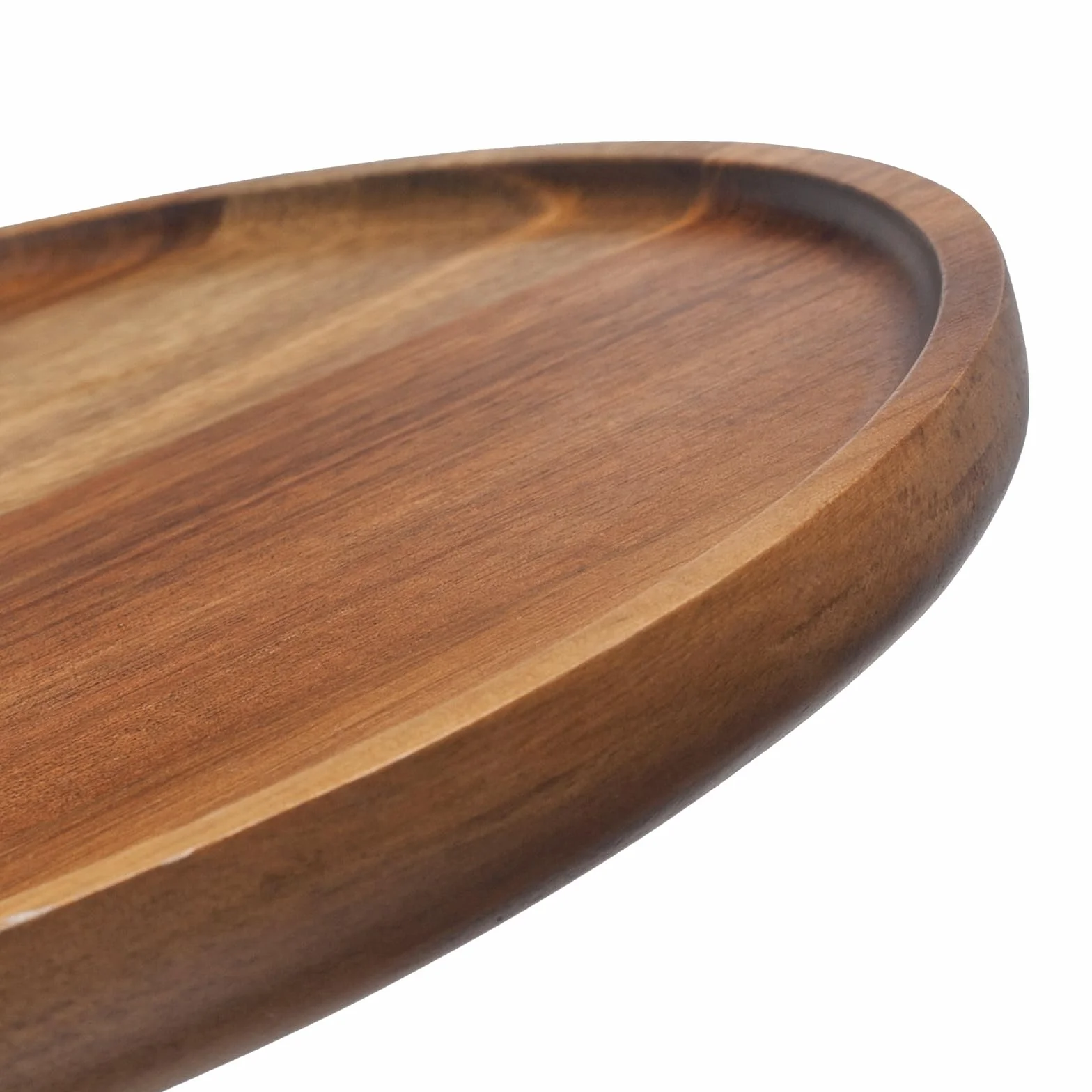 Bandeja Redonda de Madera, Bandeja de Madera de Acacia, Bandeja Decorativa para Mesa de Café, Cocina, Sala de Estar (25 x 25 x 2 cm)