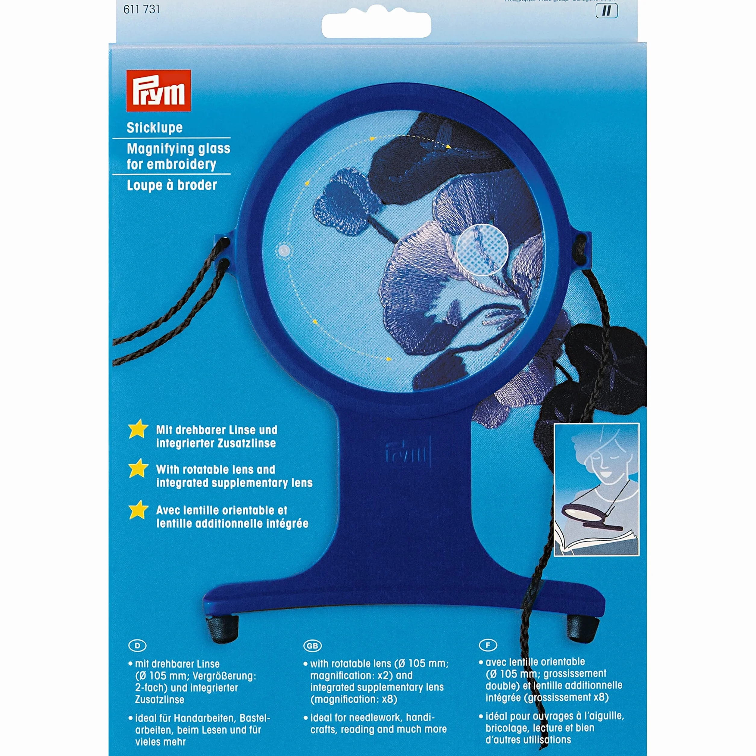 Prym - Prym Aumento de Lupa para Bordado con Cable - 1 Unidad