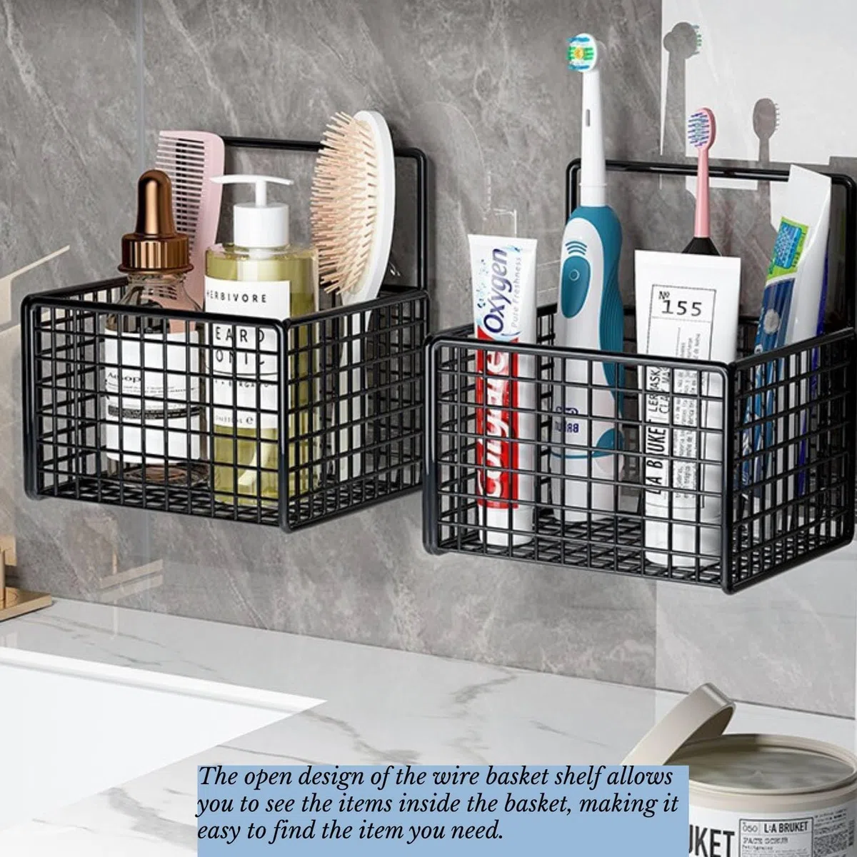 Cesta de cocina para colgar en la pared, cesta de almacenamiento de pared, caja adhesiva para guardar fruta sin necesidad de taladrar, pequeño recipiente de malla metálica para organizar la despensa