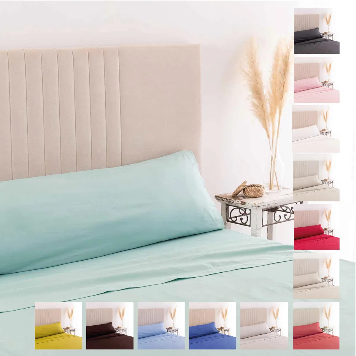 Sábana Encimera Classic | 100% Algodón | Sábanas con 144 hilos | Suave y de Calidad | Elegancia Natural | Estilo Informal | Para Cualquier Estación del Año |Cama 180 |Color Aguamarina