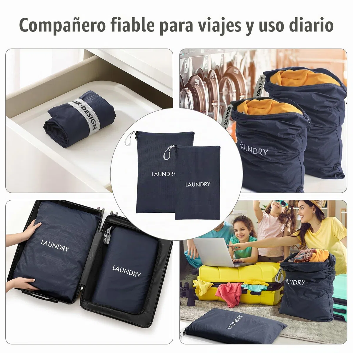 Bolsas de Lavandería, Impermeable Nylon Bolsa Ropa Sucia, 2Pcs Wet Dry Bag con Cremallera para Viajes, Fitness o Natación