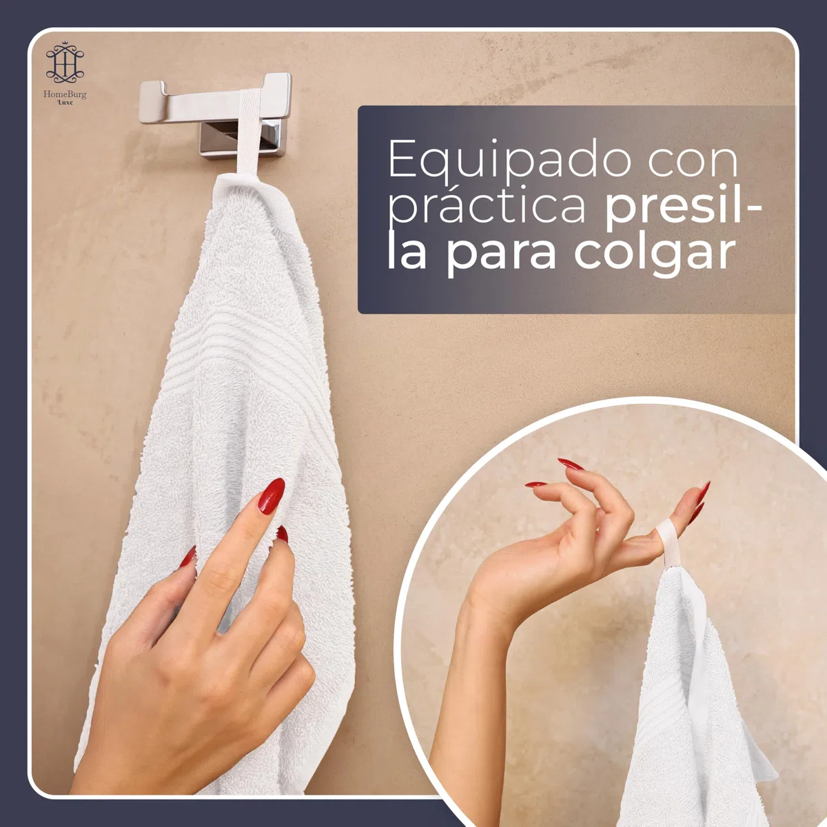 Luxe Set de 6 Toallas - Algodón Suave & Absorbente, Secado Rápido, Fáciles de Mantener, 40×70 cm, Blanco