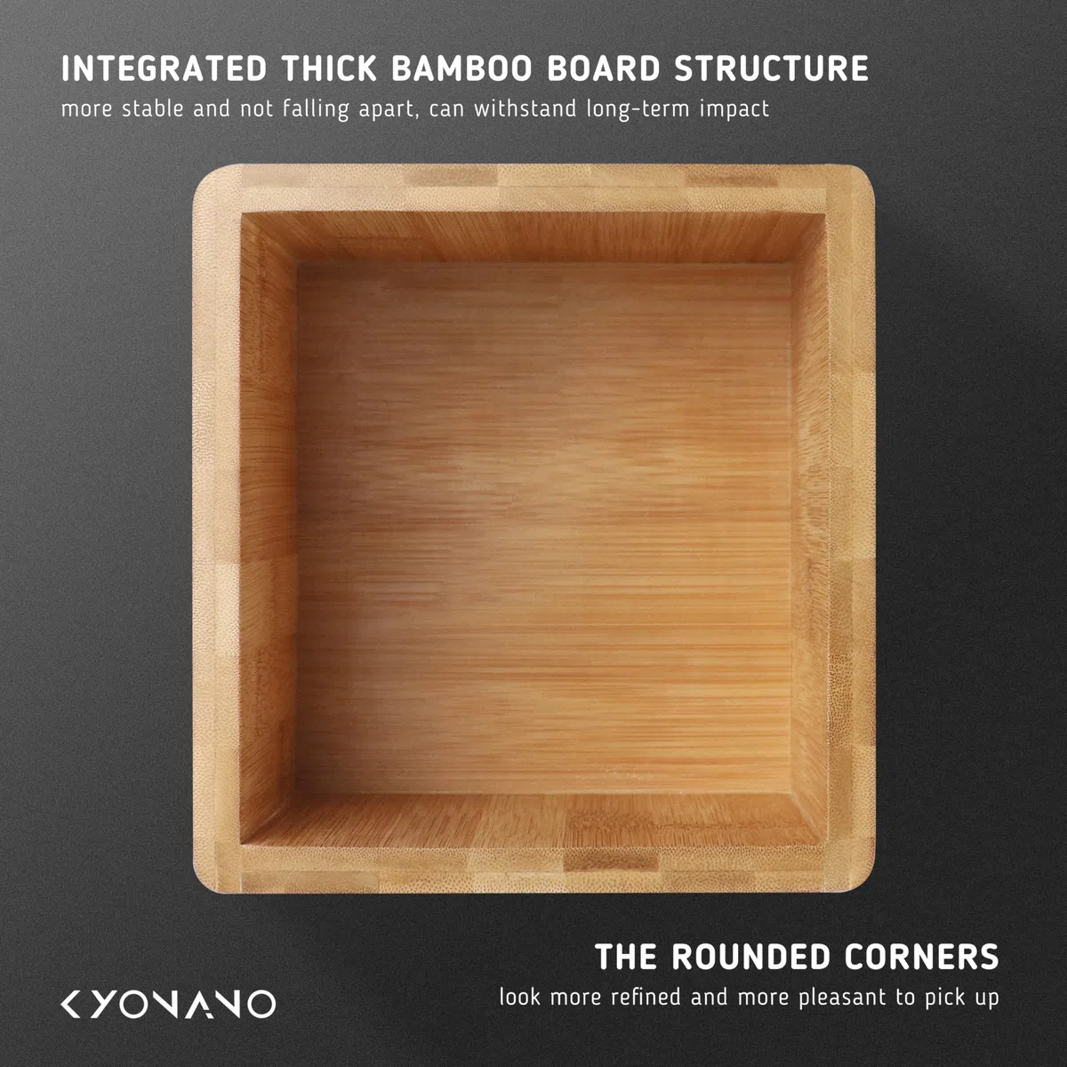 KYONANO Caja de café con barra de golpes y base antideslizante, hecha de bambú y acero inoxidable, caja de café molido
