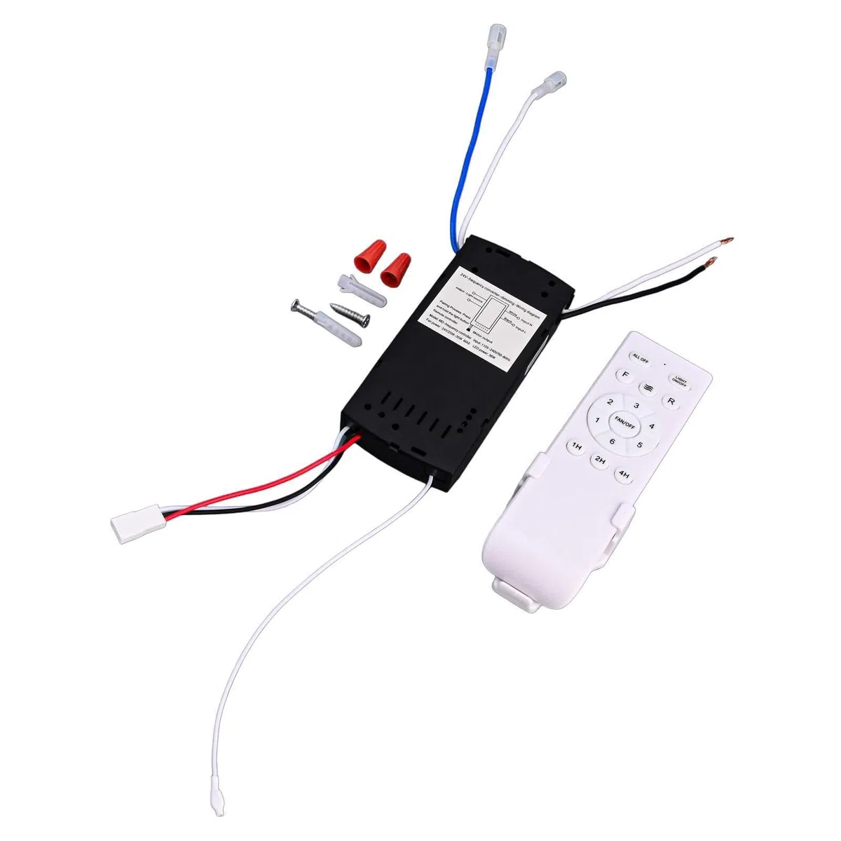 Kit de control remoto de ventilador de techo de conversión de frecuencia, controlador receptor de luz de 90 265 V con 30 m para rango, interruptor inalámbrico de 6 velocidades para oficina