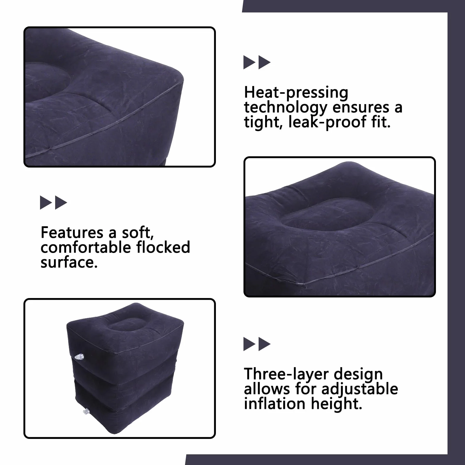 30 x 40 x 43 cm Cubo de almacenamiento, cojín inflable para piernas, cubo de disco intervertebral hinchable, cojín elevador de piernas, cubo de almacenamiento de niveles, taburete inflable, incluye