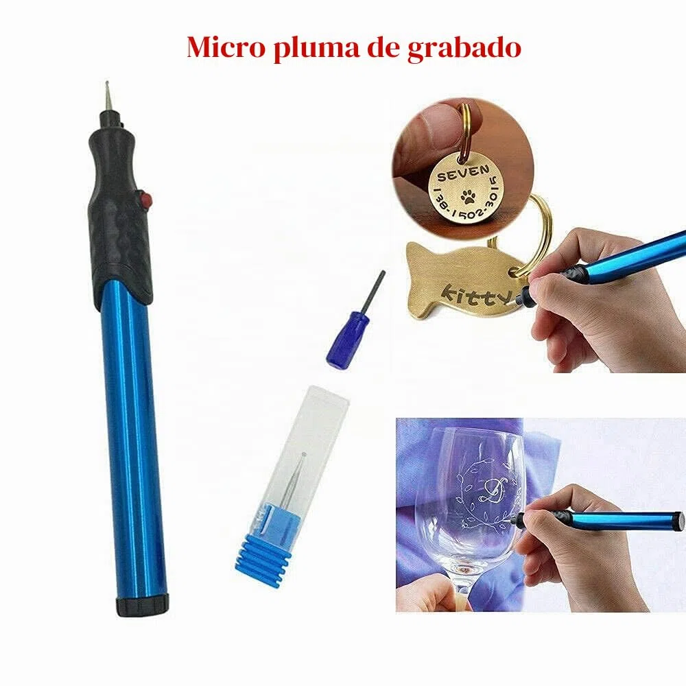 Towwoo Bolígrafo de Grabado, Bolígrafo Portátil de Grabado con Punta de Diamante, Herramientas de Grabado Inalámbricas de Aluminio para Grabar en Joyería, Madera, Vidrio, Metal, Plástico, Cerámica