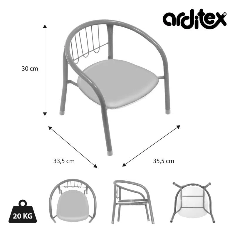 ARDITEX Silla Infantil de Metal, Toy Story, Roja, 35.5 x 30 x 33.5 cm, con Asiento Acolchado