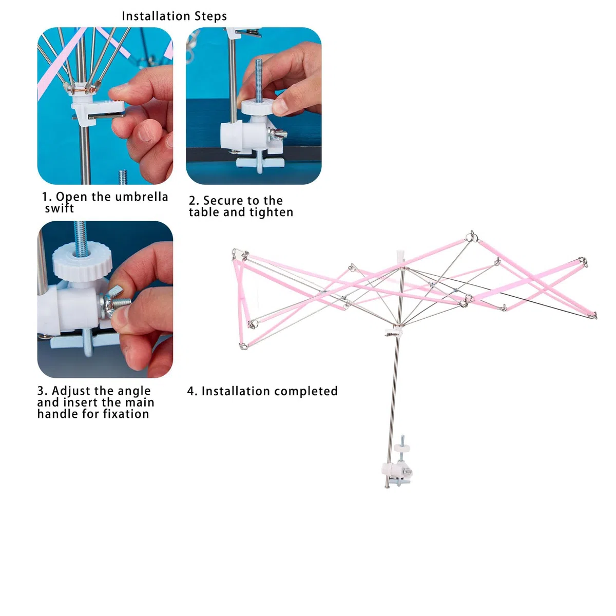 Enrollador de Hilo Swift para Paraguas, Soporte Multifuncional para Enrollador de Hilo Swift, Rotación de 360 ​​grados, Enrollador de Bolas de Hilo Swift para Paraguas, Soporte