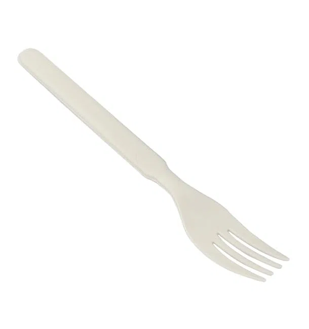 50 Tenedores Reutilizables Durables de PP Crema 17,9cm, Cubiertos de Plástico, Ecológico y Robusto, Aptos para Lavavajillas