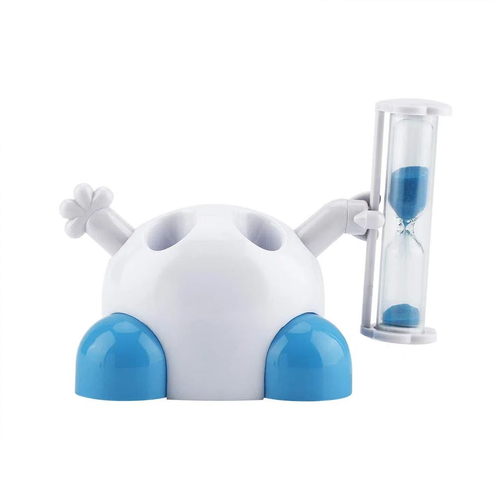 Soporte para Cepillo de Dientes, dispensador de Pasta de Dientes, Reloj de 3 Minutos Temporizador de Reloj de para Cepillado de Dientes de Animales de Dibujos Animados Lindo para