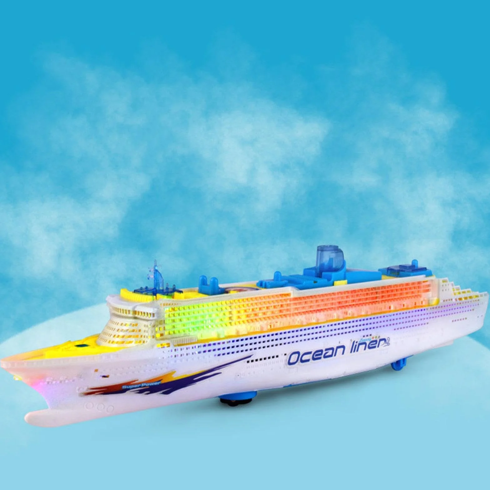Genérico Liner Cruise - LED Light Y Sonido Soporte | Decoración modelo de crucero | Plantilla de simulación creativa | Boy Ship Ornement Toy for Kids Birthday, Decoración de mayo