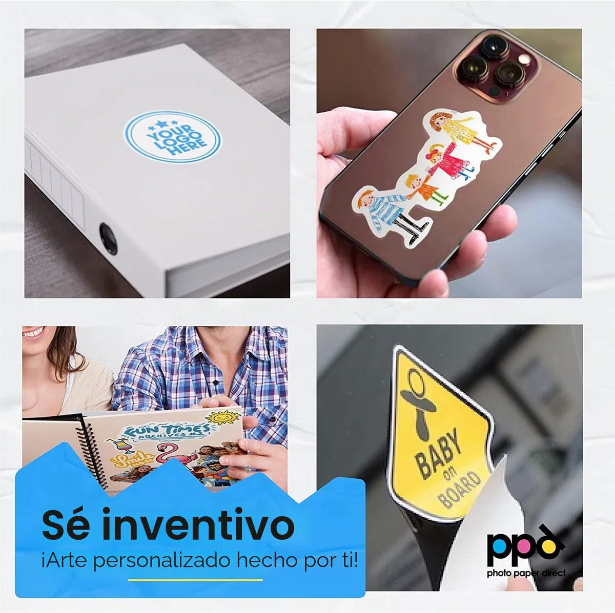 PPD Inkjet - A4 x 20 Pegatinas de Vinilo Autoadhesivo Mate Imprimibles de Grado Comercial - Calidad Fotográfica y A Prueba de Desgarro - Para Impresora de Inyección de Tinta - PPD-38-20