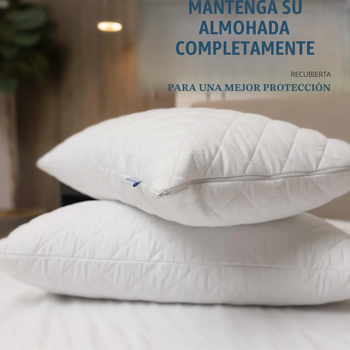 ACRALI HOME - Juego de 4 protectores de almohada acolchados con cremallera - 50x75 cm - Fundas protectoras para almohada de microfibra hipoalergénicas con cremallera, suaves, transpirables y lujosas