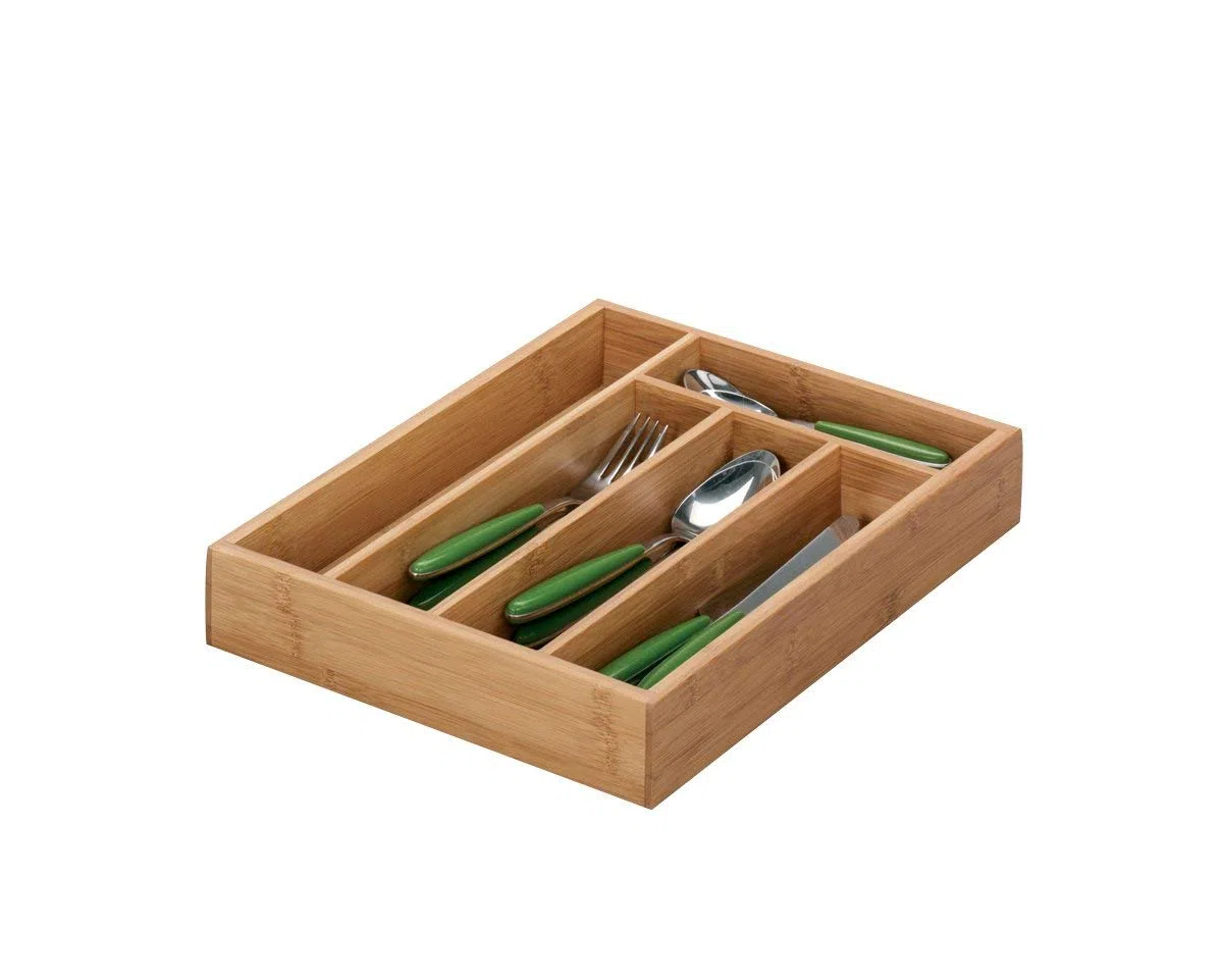 Zeller 25269 Bandeja para Cubiertos, Madera, Marrón, 34x26x5 cm